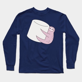 Sloth Hugging a Marshmallow Long Sleeve T-Shirt